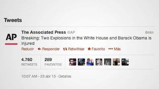 Twitter de AP fue hackeado y anunció que Obama fue herido por explosiones en Casa Blanca