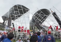 Cajamarca: Estrado colapsa durante mitin de Somos Perú y deja un herido