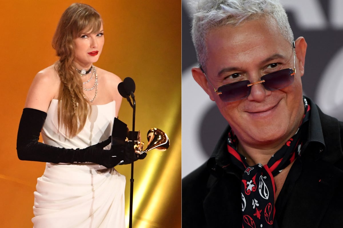 Alejandro Sanz le dio la bienvenida a Taylor Swift a España, a través de una tierna foto. (Foto: JORGE GUERRERO / AFP | Valerie Macon / AFP).