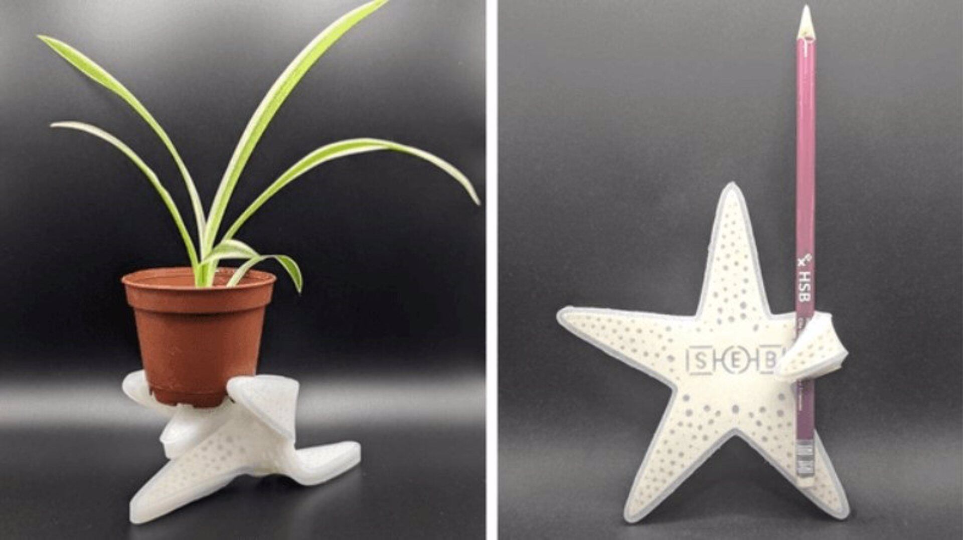 Estructura morfizante que sostiene una planta en maceta, demostrando su capacidad de flexibilidad y resistencia Puede ser usado en robótica y la medicina. (Imagen: europapress.es)