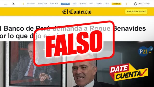 #DateCuenta: El Comercio desmiente supuesta entrevista a Roque Benavides en la que pide hacer depósitos a enlace fraudulento