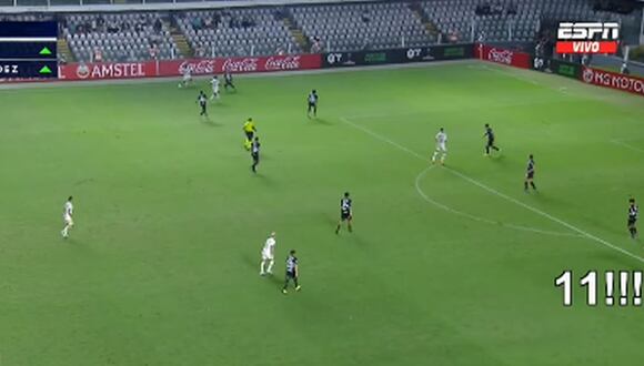 Santos jugó con 12 futbolistas ante Blooming y el árbitro solo sacó amarilla al capitán | VIDEO