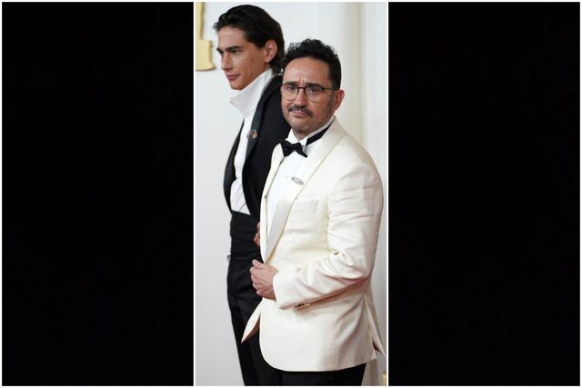 El actor uruguayo Enzo Vogrincic lució así en la alfombra roja de los Premios Oscar 2024.