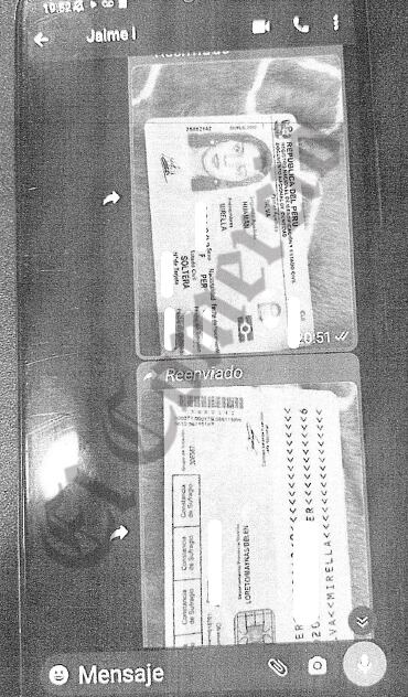 Documento de identidad de Mirella Silva.