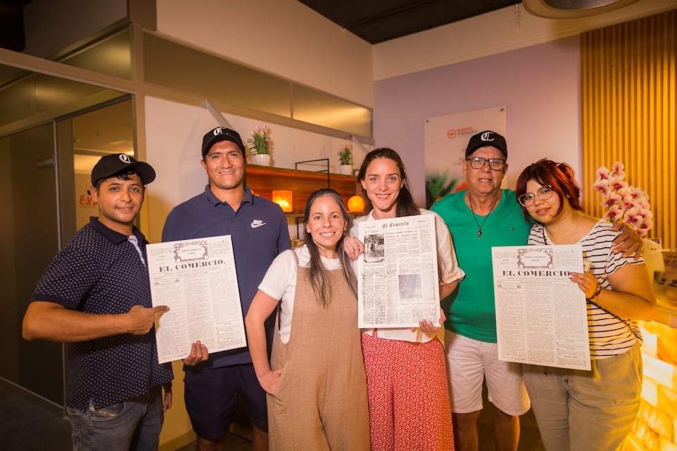 Nilson Torres, Marcos Rivera, Majo Acosta, Gaba Matallana, Sheyla Mendizábal y Pedro Mendizábal se relajaron con la sesión de haloterapia.