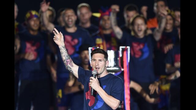 Barcelona: festejo en el Camp Nou del segundo triplete (FOTOS)