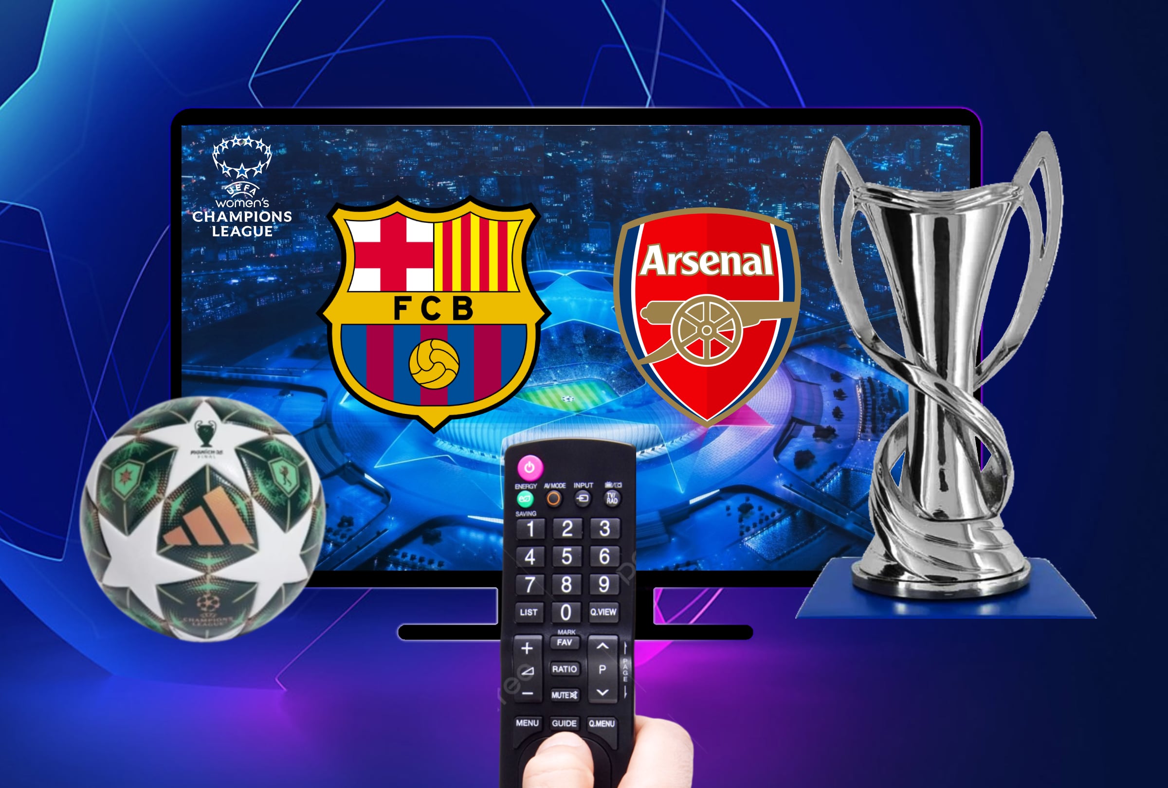 Horarios y canales de TV para mirar el partido Arsenal vs. FC Barcelona este sábado 24 de mayo por la gran final de la Women's Champions League 2025 (Foto: Canva.com / Noé Yactayo)