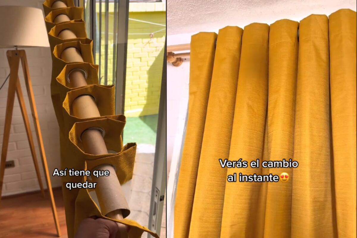 El aspecto de las cortinas con argollas mejorarán si empleas tubos de cartón. (Foto: TikTok/@bellasophia.19).