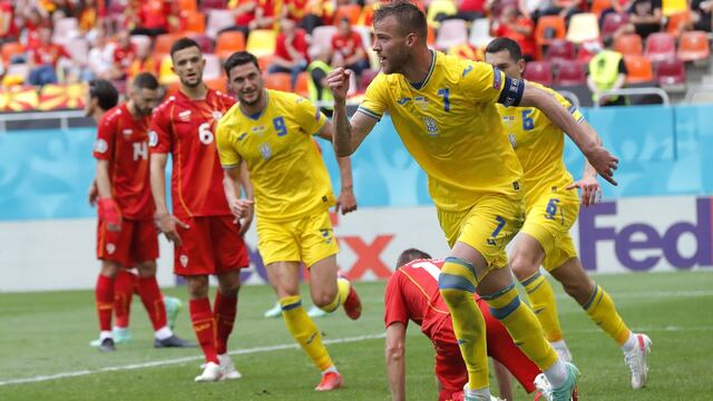 Ucrania derrotó 2-1 a Macedonia del Norte y suma sus primeros puntos en la Eurocopa 2021