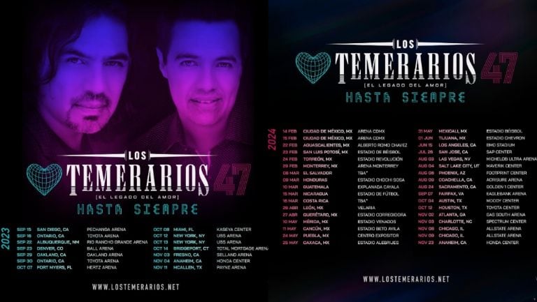Conciertos confirmados de Los Temerarios para el 2023 y 2024 (Foto: Los Temerarios / Instagram)