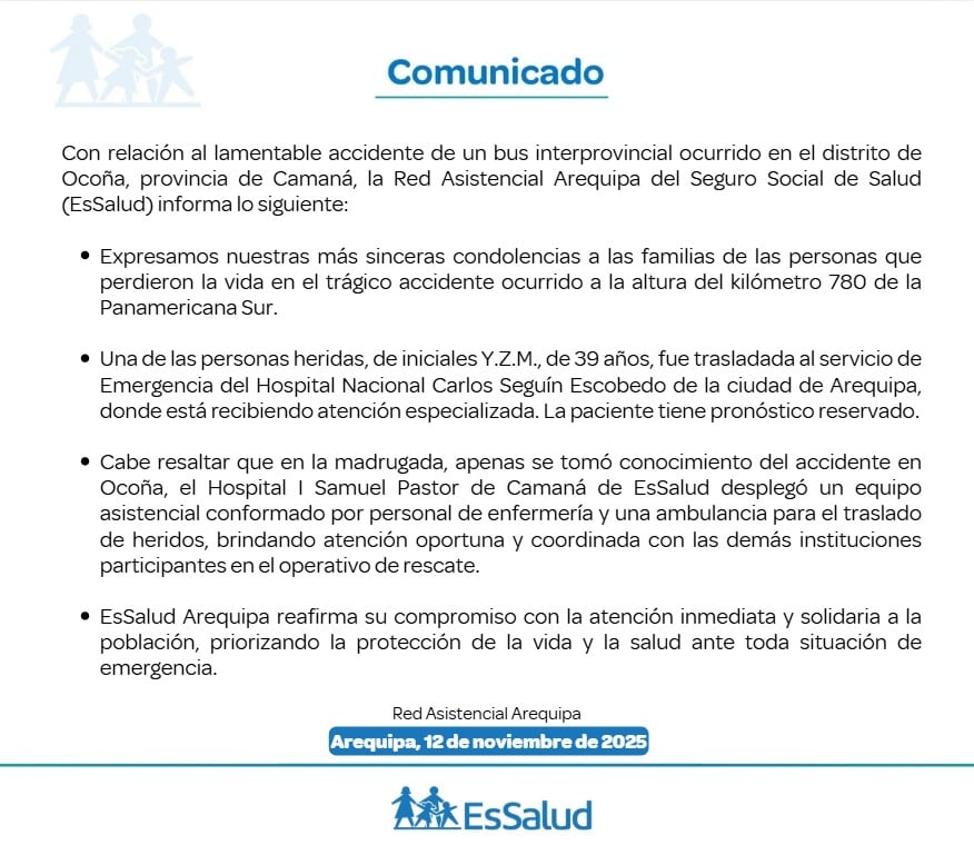 Comunicado de EsSalud.