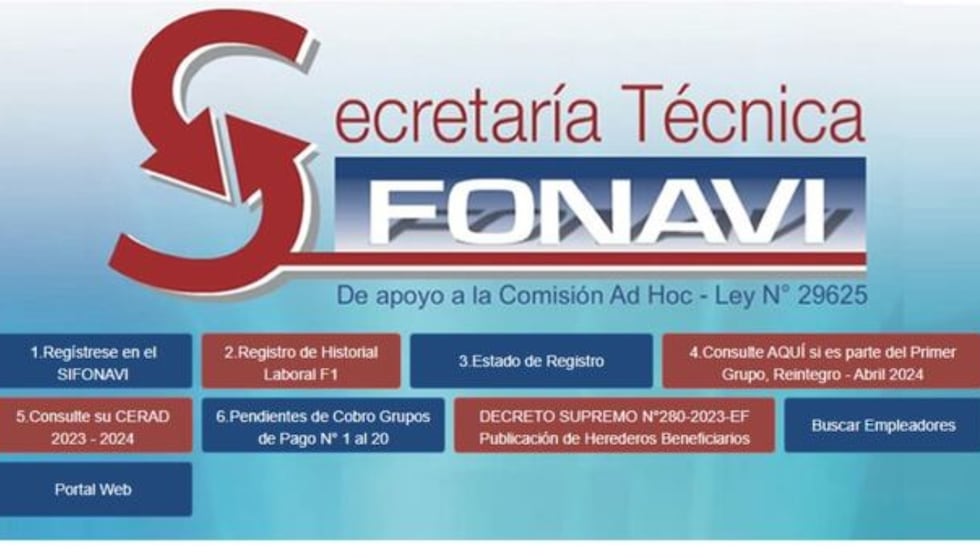 El Fonavi cuenta con una plataforma para verificar si integral algún grupo de reintegro. Foto: Captura