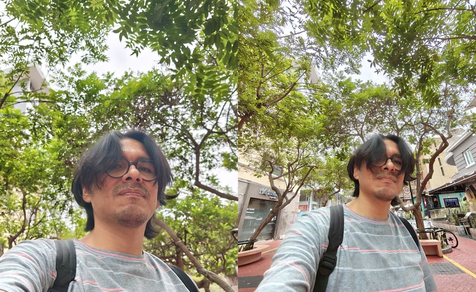 Selfie con la cámara externa, cuando el dispositivo está cerrado.