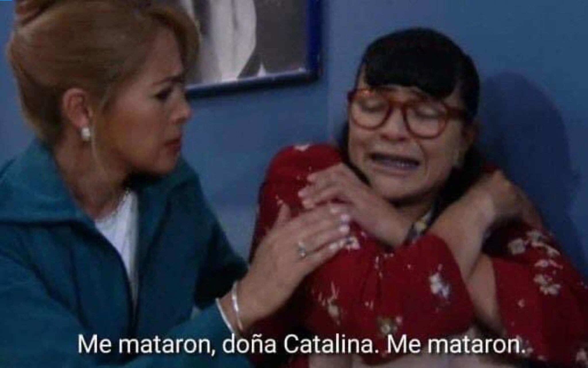 Beatriz Pinzón diciendo "Me mataron, doña Catalina. Me mataron". Este es otro de los memes más divertidos de la telenovela "Yo soy Betty, la fea" (Foto: RCN Televisión)