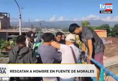Tarapoto: policía y serenos salvan a hombre en puente Santa Rosa de Morales