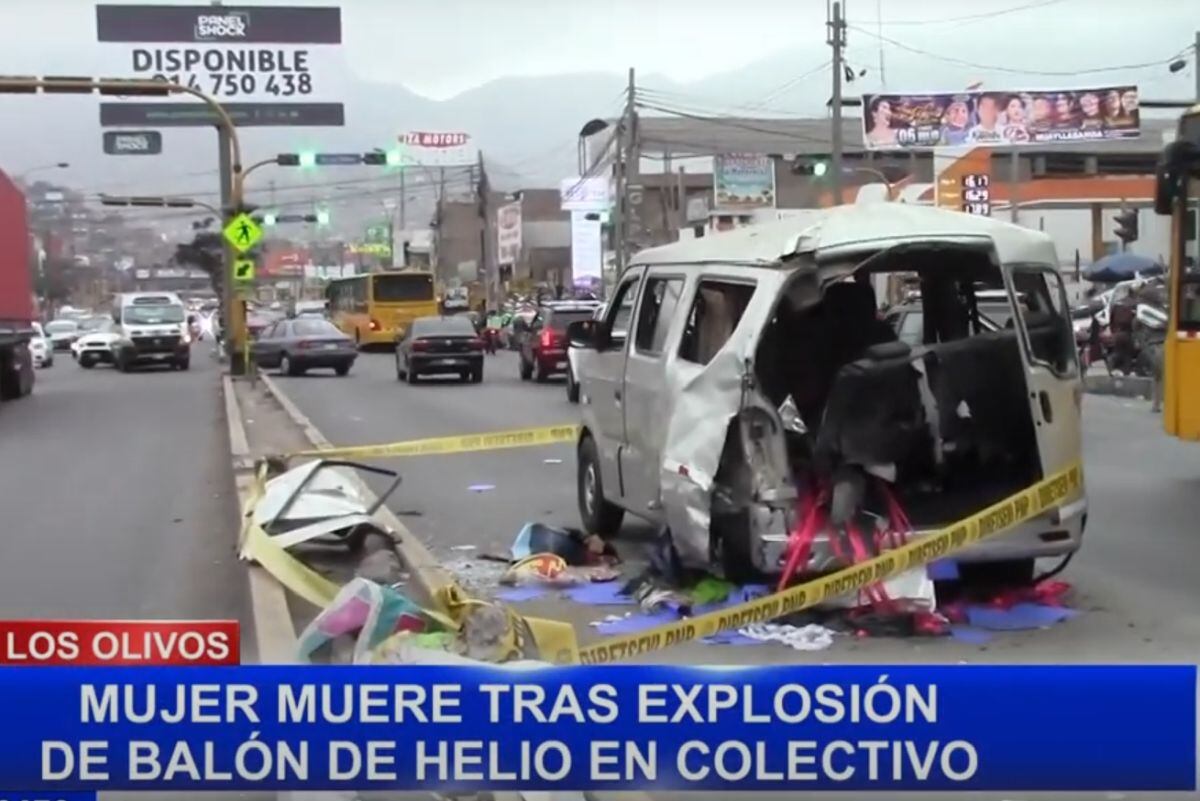 Una joven falleció por explosión de un balón de helio en el interior de minivan en Independencia. (Foto: 24 Horas)
