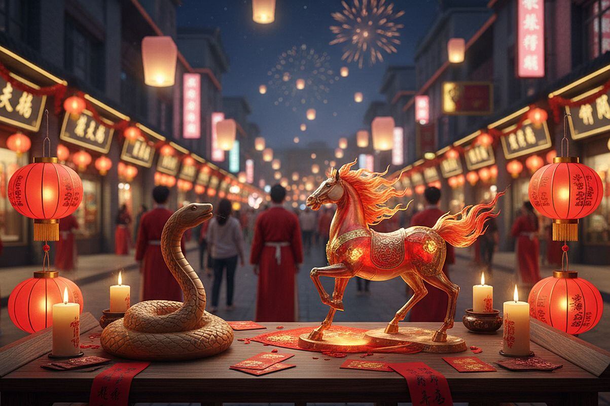 Es momento de despedirnos de la Serpiente de Madera para recibir al Caballo de Fuego. (Crédito: Imagen creada por El Comercio MAG usando la IA de 'Perplexity')