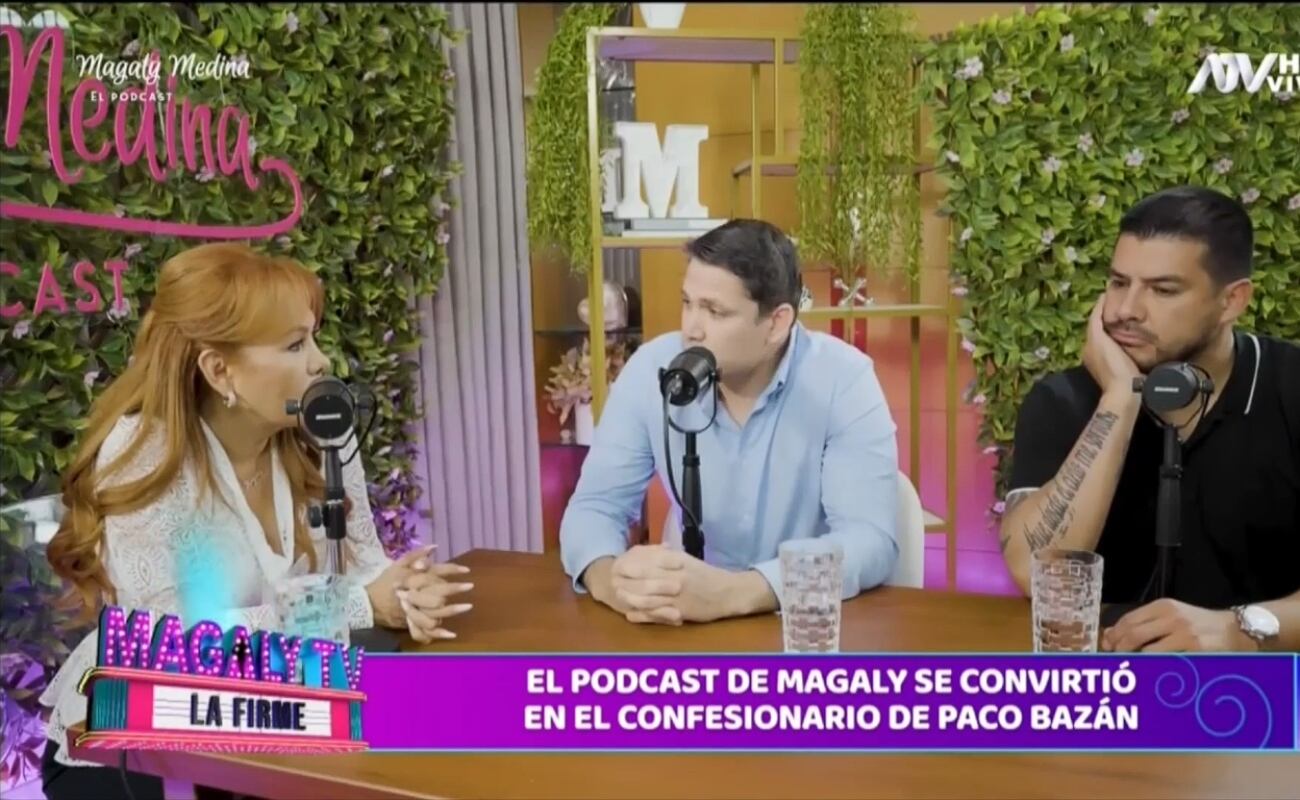 Paco Bazán reveló en el podcast de Magaly Medina que tuvo un tercer hijo fuera del matrimonio. Foto: Captura Magaly TV La Firme