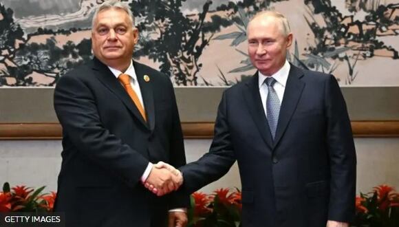 Vladimir Putin y su homólogo húngaro, Viktor Orbán. (Getty Images).