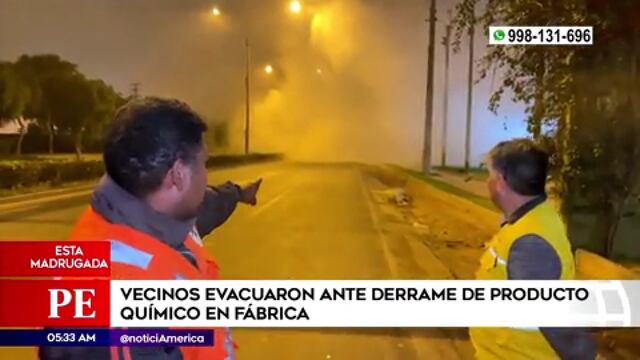 Chaclacayo: derrame de producto químico en fábrica alerta a vecinos | VIDEO