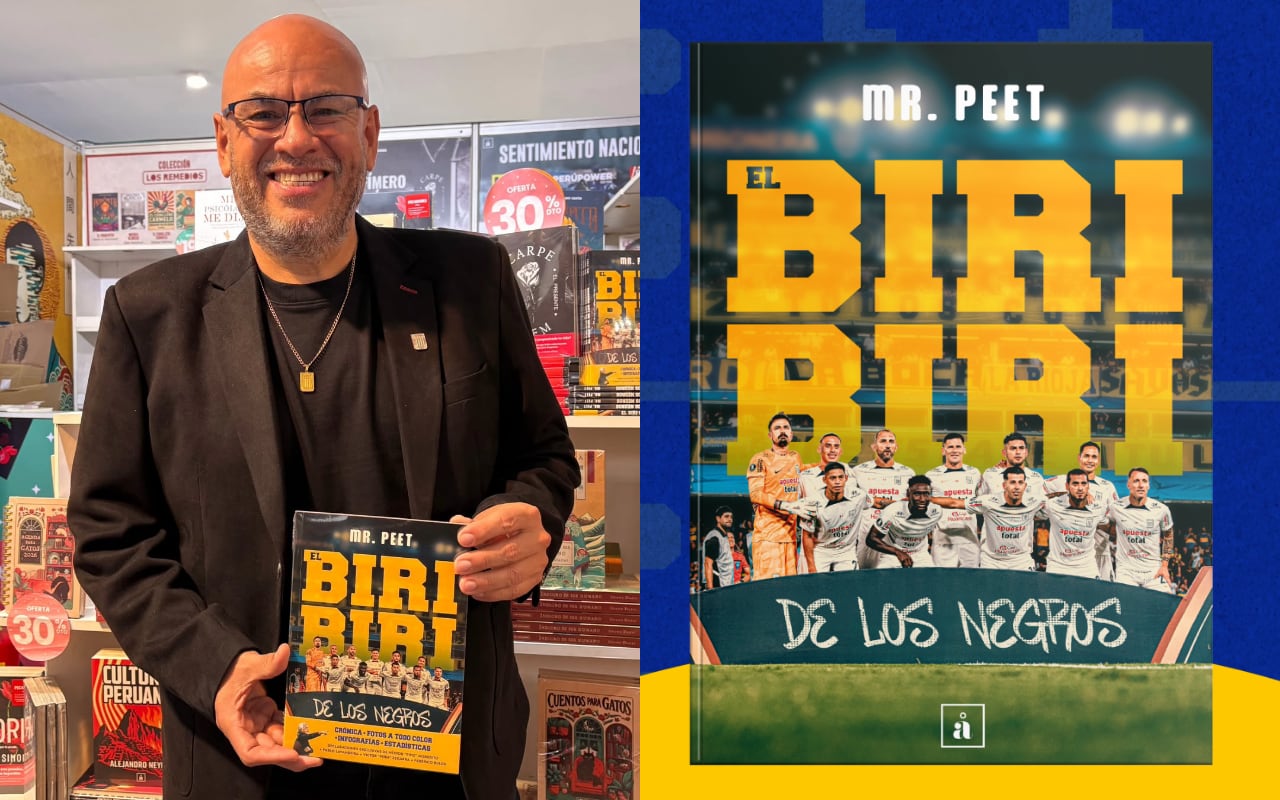 Su primera obra, "Cuando se jodió el fútbol peruano", fue lanzada en 2023 | Foto: Instagram / Composición EC