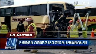 Choque de bus de Soyuz con un tráiler dejo 25 heridos en la Panamericana Sur