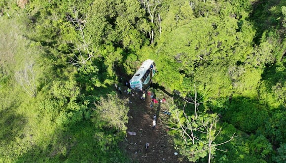 El lugar de un accidente de tránsito en Tepic, estado de Nayarit, México, el 3 de agosto de 2023. (Foto de Secretaría de Seguridad y Protección Civil del Estado de Nayarit / AFP)