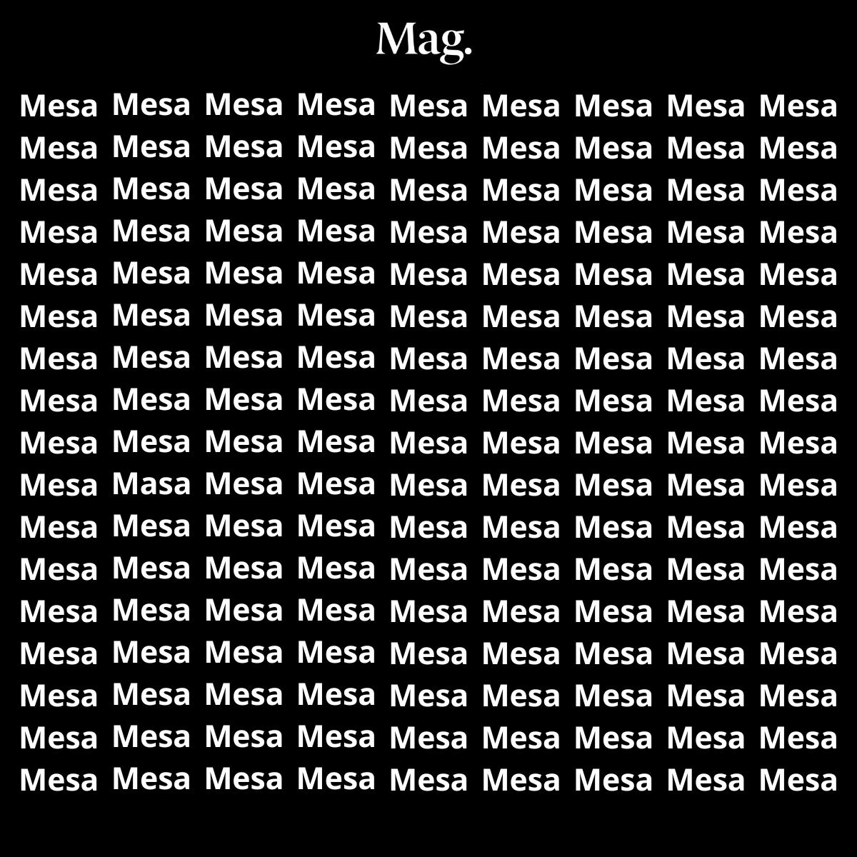 ¿Lograrás encontrar la palabra diferente a "mesa" en solo 7 segundos? ¡Pon a prueba tu vista!