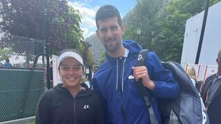 ¡Dos finalistas de Roland Garros! La peruana Lucciana Pérez se encontró con el histórico Novak Djokovic 