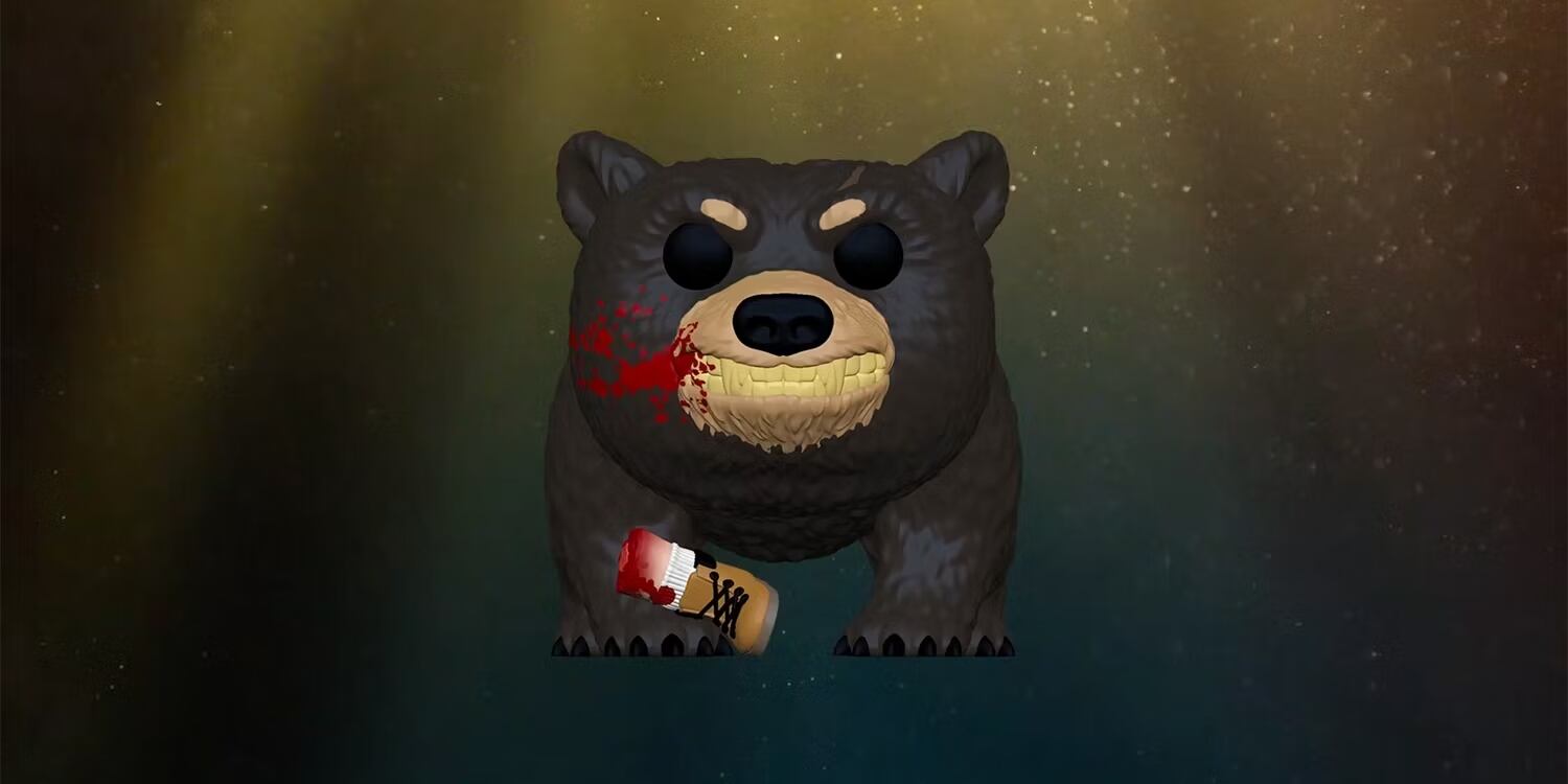 La película "Cocaine Bear" se promociona con diversos artículos en el mercado, como este muñeco de la empresa Funko (Foto: Screen Rant)