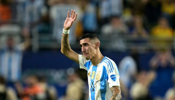Di María entre lágrimas en el Hard Rock Stadium de Miami tras ganar la Copa América con Argentina