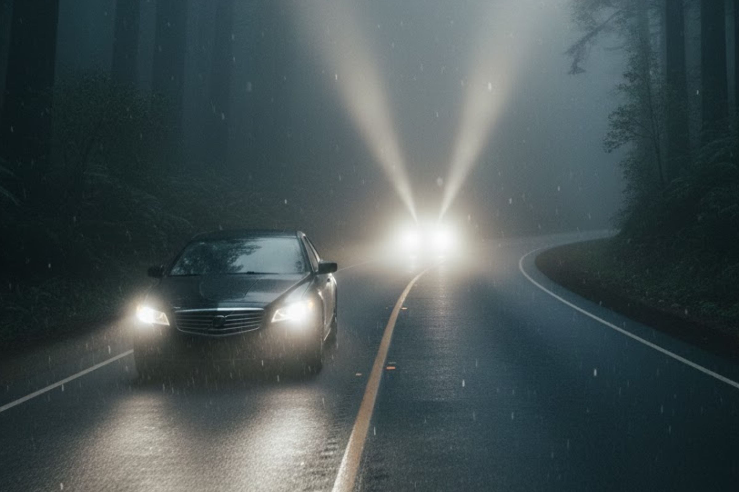 Se puede usar las luces altas cuando el ambiente está oscuro y hay una distancia de 1,000 pies de otro vehículo. (Crédito: Imagen creada por El Comercio MAG usando la IA de 'Gemini')