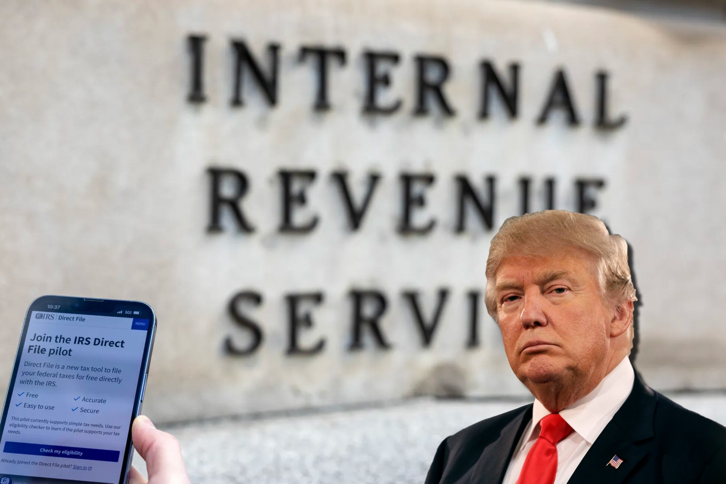 El programa Direct File del IRS permitió declarar impuestos gratis en línea, pero fue cancelado tras una sola temporada completa bajo el mandato de Trump. (Foto: Getty Images / Composición: Mag)