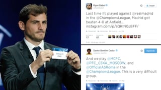 Champions: la reacción de los jugadores en Twitter tras sorteo