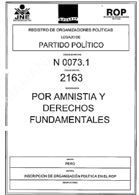 Inscripción de Movadef ante el JNE