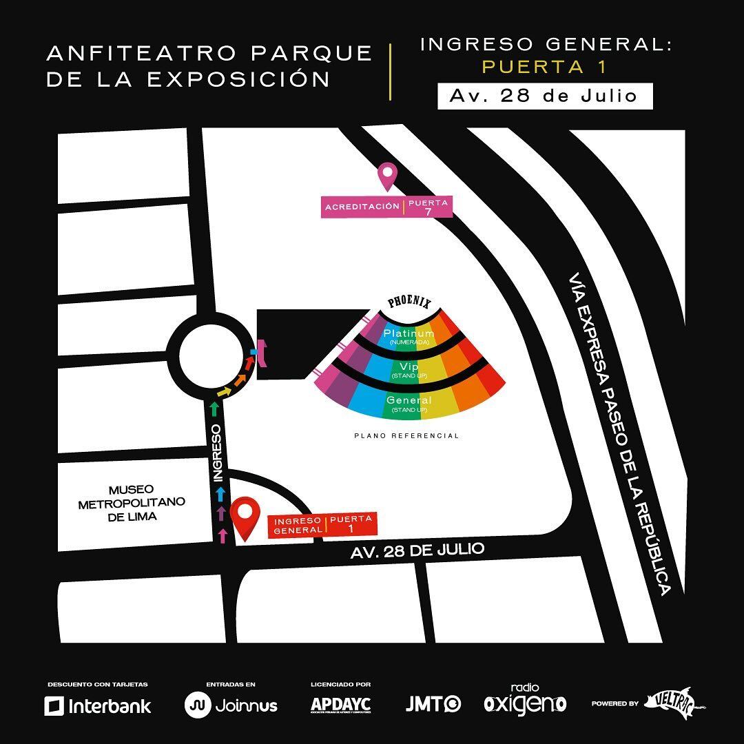 Mapa de accesos Phoenix en Lima