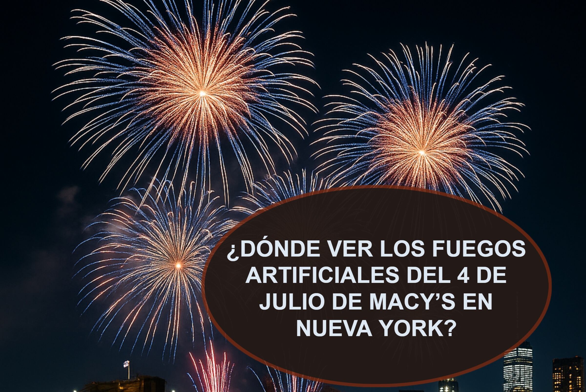 Los fuegos artificiales del 4 de julio de Macy’s 2025 en Nueva York, sobre el Puente de Brooklyn, son uno de los eventos más esperados del Día de la Independencia en Estados Unidos. (Foto: Composición Mag)