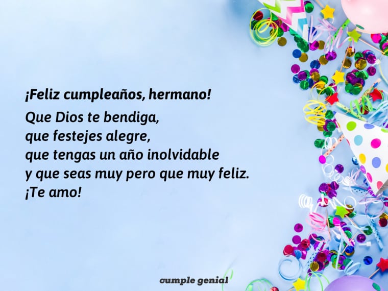 FRASES | Estas son solo algunas de las frases que puedes usar para desearle un feliz cumpleaños a tu hermano. (cumplegenial.com)