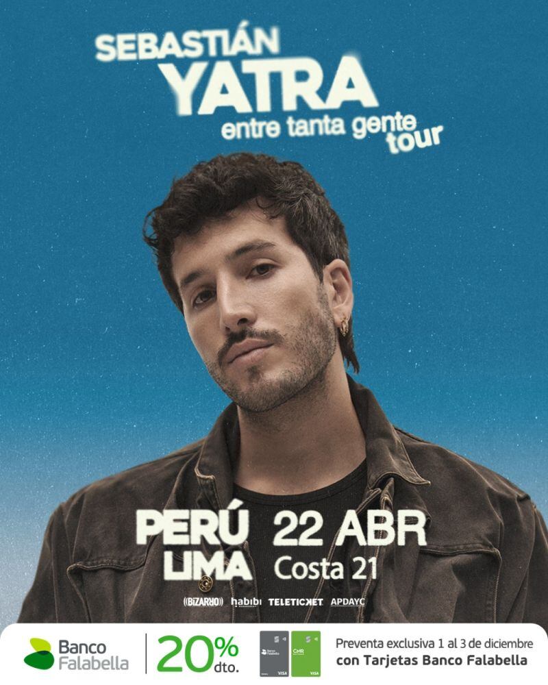 Sebastián Yatra confirma su regreso a Perú como parte de su gira “Entre Tanta Gente Tour”. (Foto: Instagram)
