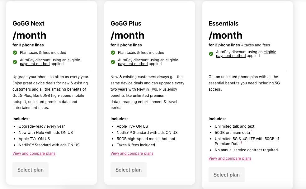 Planes disponibles en T-Mobile y sus servicios (Foto: T-Mobile)