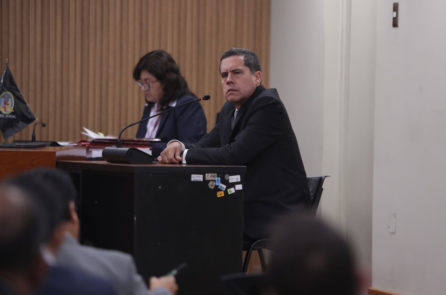 Alberto Alcalá, excomandante general de la Marina, declara como testigo en el juicio de Pedro Castillo por el golpe de estado. Foto: GEC / Alessandro Currarino