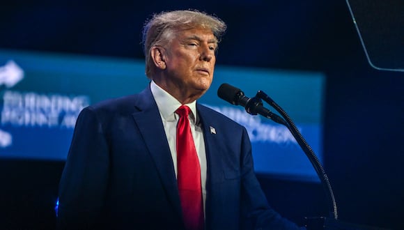 El expresidente de los Estados Unidos y aspirante a la presidencia de 2024, Donald Trump. (Foto de GIORGIO VIERA / AFP)