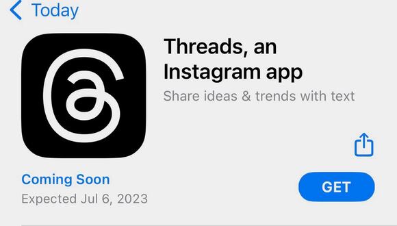 Threads saldría el 6 de julio, según la App Store.