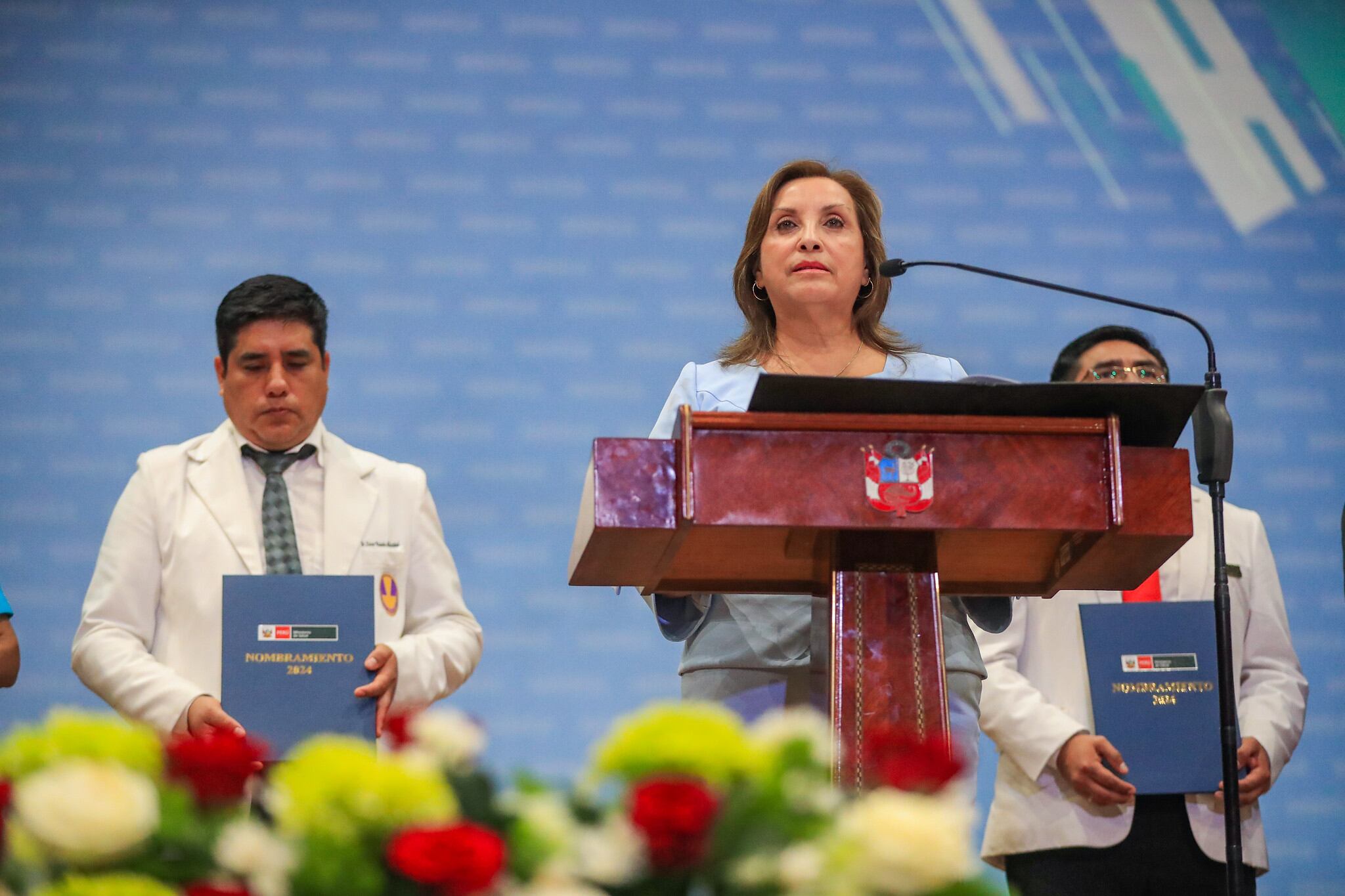 La presidenta Dina Boluarte reiteró sus críticas al Ministerio Público durante evento oficial en San Borja. (Foto: Presidencia)