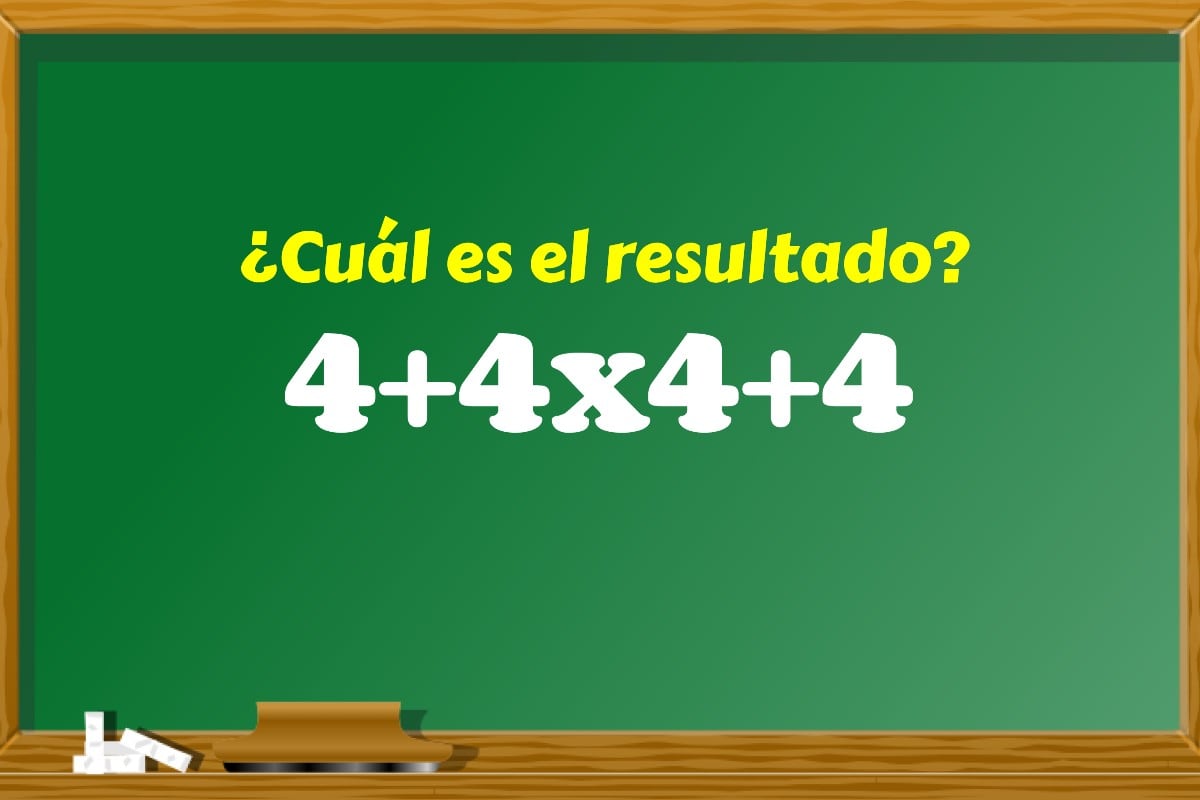 Esta cuenta matemática parece sencilla, pero no todos lograron resolverla correctamente al ver tantos 4 juntos. (Imagen: Mag / Klipartz)