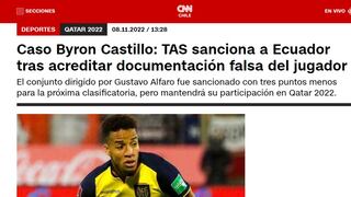 Ecuador a Qatar 2022, Chile y Perú sin chances de Mundial: la reacción de la prensa por decisión del TAS en ‘Caso Byron Castillo’ | FOTOS