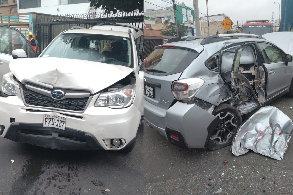 Vehículos totalmente dañados tras el fuerte impacto. Foto: composición EC/difusión