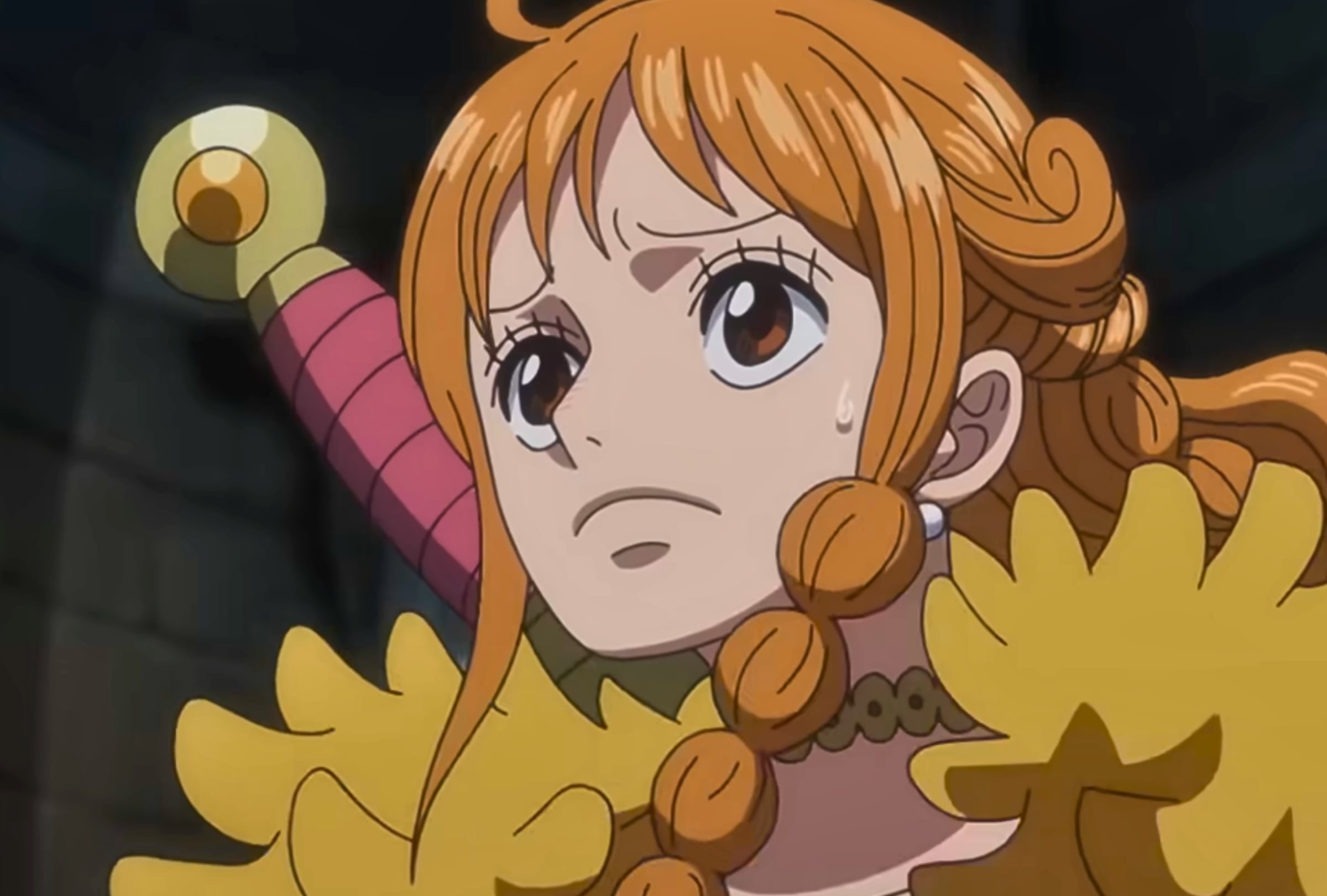 Nami, la navegante de la tripulación de los Piratas de Sombrero de Paja, en una escena del episodio 1169 del anime