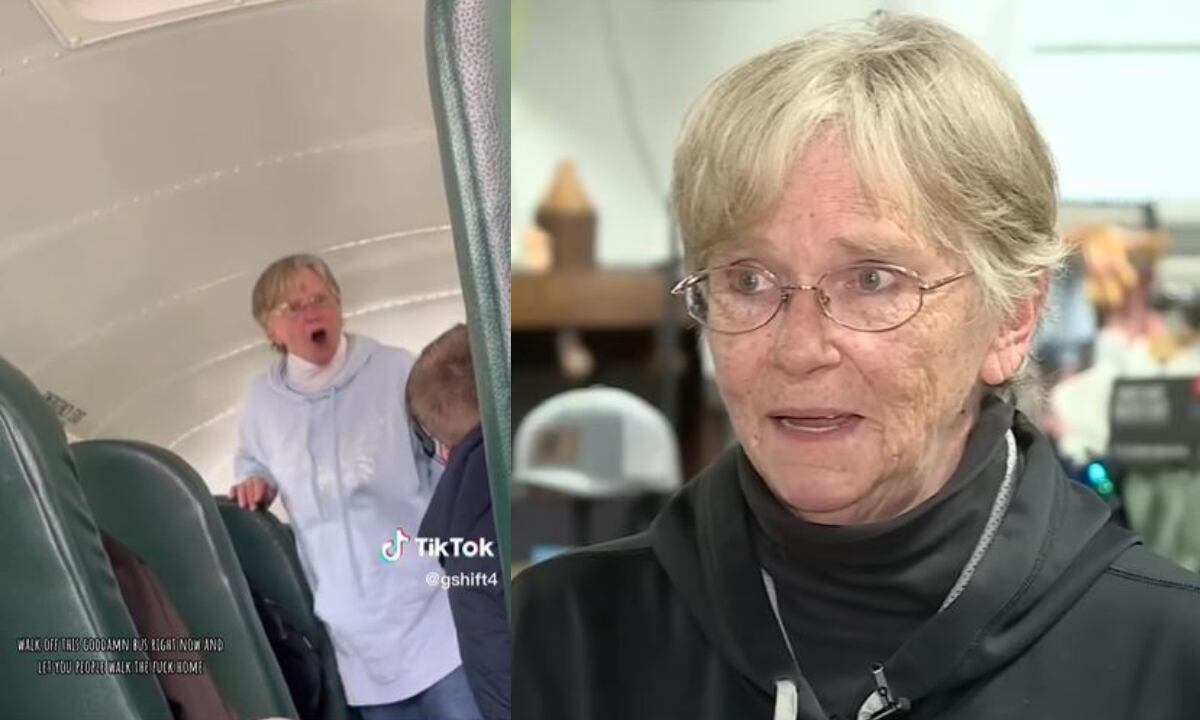 Jackie Miller confesó que tiene asma y que los escolares rociaron un perfume dentro del bus con el fin de molestarla. (Foto: @gshift4-TikTok/WKYC Channel 3-YouTube)