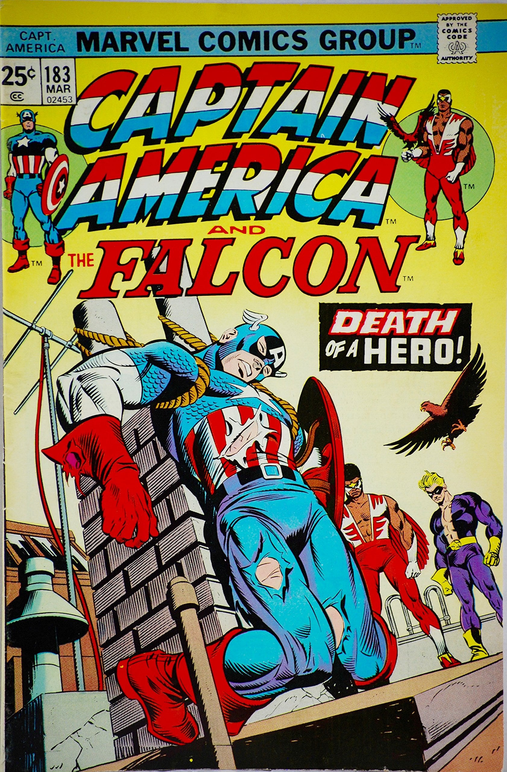 Captain America #183 se tituló "Death of a Hero" y se mostraba al Capitán América amarrado (Foto: Marvel Comics)